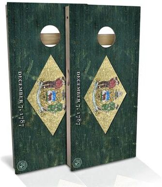 Skip's Garage Delaware Flag Outdoor Cornhole Board Set