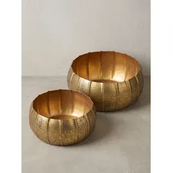 Schalen 2er-Set Aluminium Gold Ø 39x17 cm - ECHAZ   Kadima Design