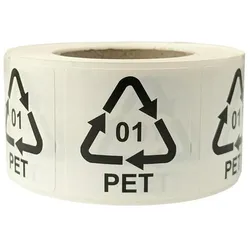 Transpak, Etiketten, Etiketten f.Italien Masse 35x35mm Haftfolie weiss selbstklebend Aufdruck 01 PET