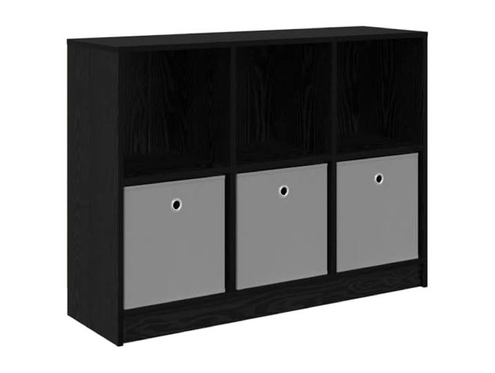 Sideboard Schwarz Eichen-Optik 102x32x73,5 cm Holzwerkstoff Kommode Moderne Eleganz, versenkte Griffe, freistehende Struktur, klare Linien, vielseitig einsetzbar