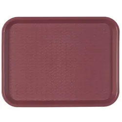 MONOUSO - Tablett aus PP rechteckig Fastfood bordeaux 30,5x41,4cm (1 Stück)