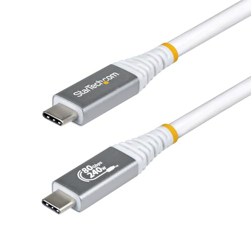 StarTech USB4 USB-C Kabel, 80Gbps, 240W PD, 8K 120Hz, DP2.1, Wit, 50 cm