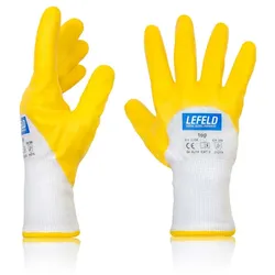 Lefeld top Polyester-Strickhandschuh, Nitril beschichtet, Größe 7-11