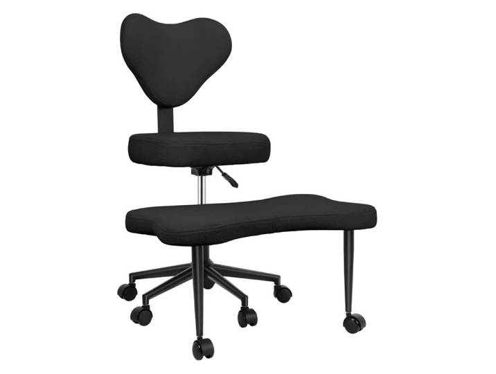 Chaise de Bureau Ergonomique Siège FLASIDU - Sherpa - Soutien lombaire - Hauteur réglable - Conception ergonomique - Noir - Doux