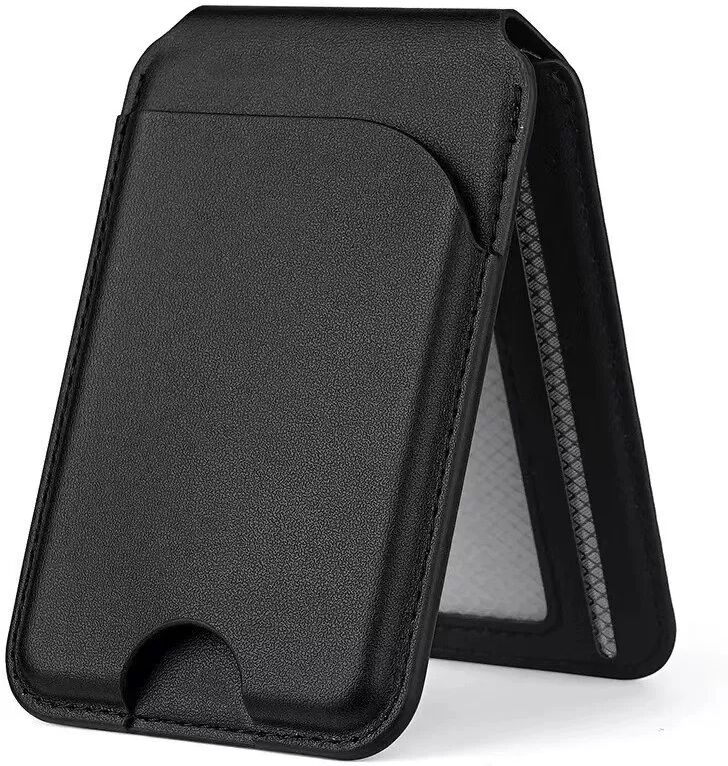 INF Universal Magsafe Magnetischer Kartenhalter mit drehbarem Ständer - Kompatibel mit iPhone und Android Schwarz