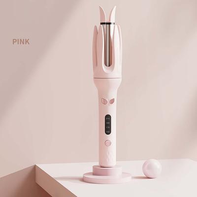 CurlEase 28mm Automatic Hair Curler Negative Ions Rotating Ceramic Wand pink