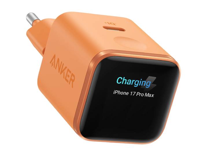 Anker Nano Charger (45W Smart Display 180 Foldable) Oplader Oranje