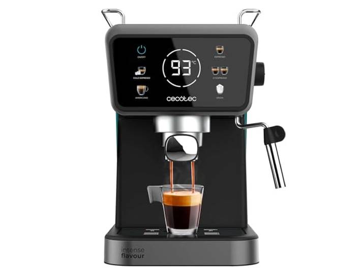 Cecotec Espressomaschine Power Espresso Touch ColdBrew Espresso und Cappuccino, Kaltkaffee, 20 Bar Druck, Schwenkbarer Dampfauslauf für Liebhaber von Gutem Kaffee