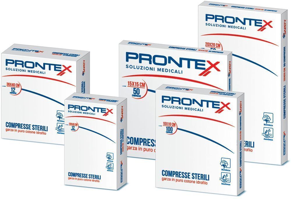 SAFETY SpA Prontex Compresse Garza TNT 36x40 cm, 12 Pezzi