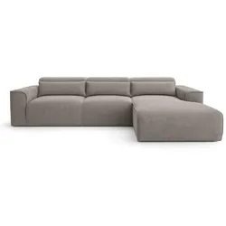 ECKSOFA L Form Ruyam Hellbraun 310/165/78 cm – Schlaffunktion Rechts