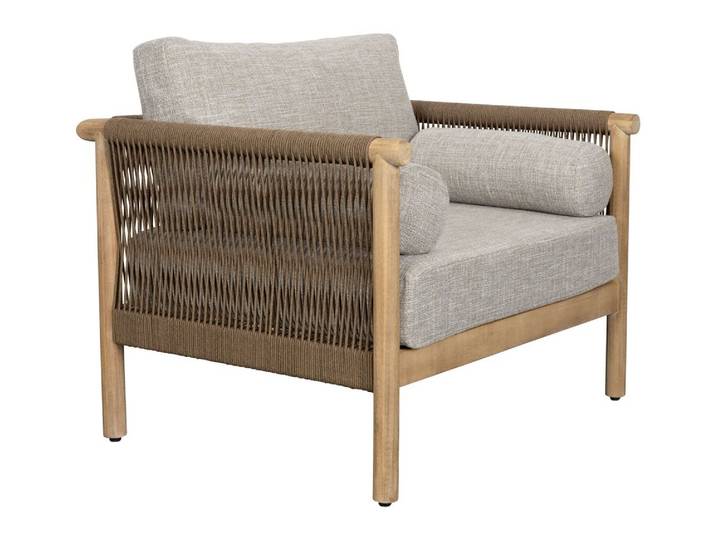 Loungesessel Oasis im 2er-Set, Beige aus Akazienholz – Dutchbone