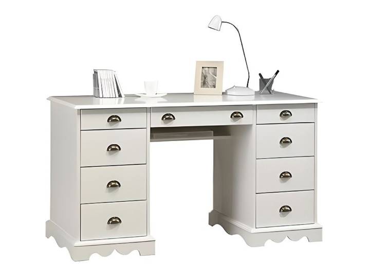 Bureau Ministre Blanc de Style Anglais