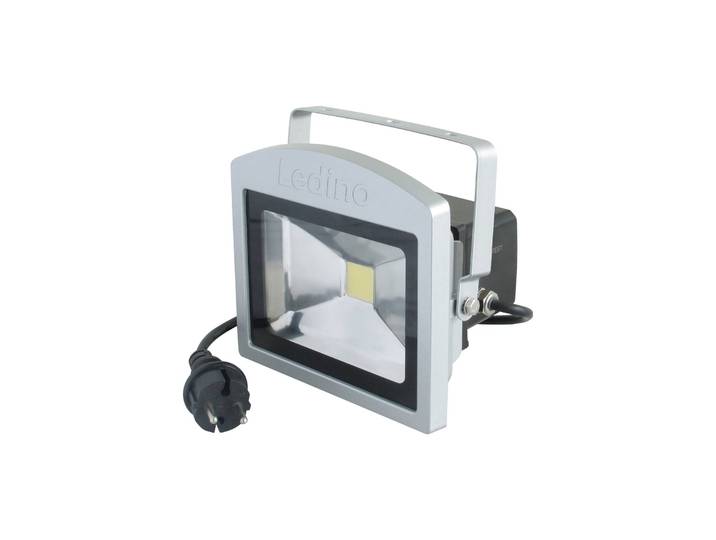 Ledino LED-Akku-Strahler Benrath 20NB, Notbeleuchtung, 19 cm hoch 20NB, alu / grau / zink, Aluminium