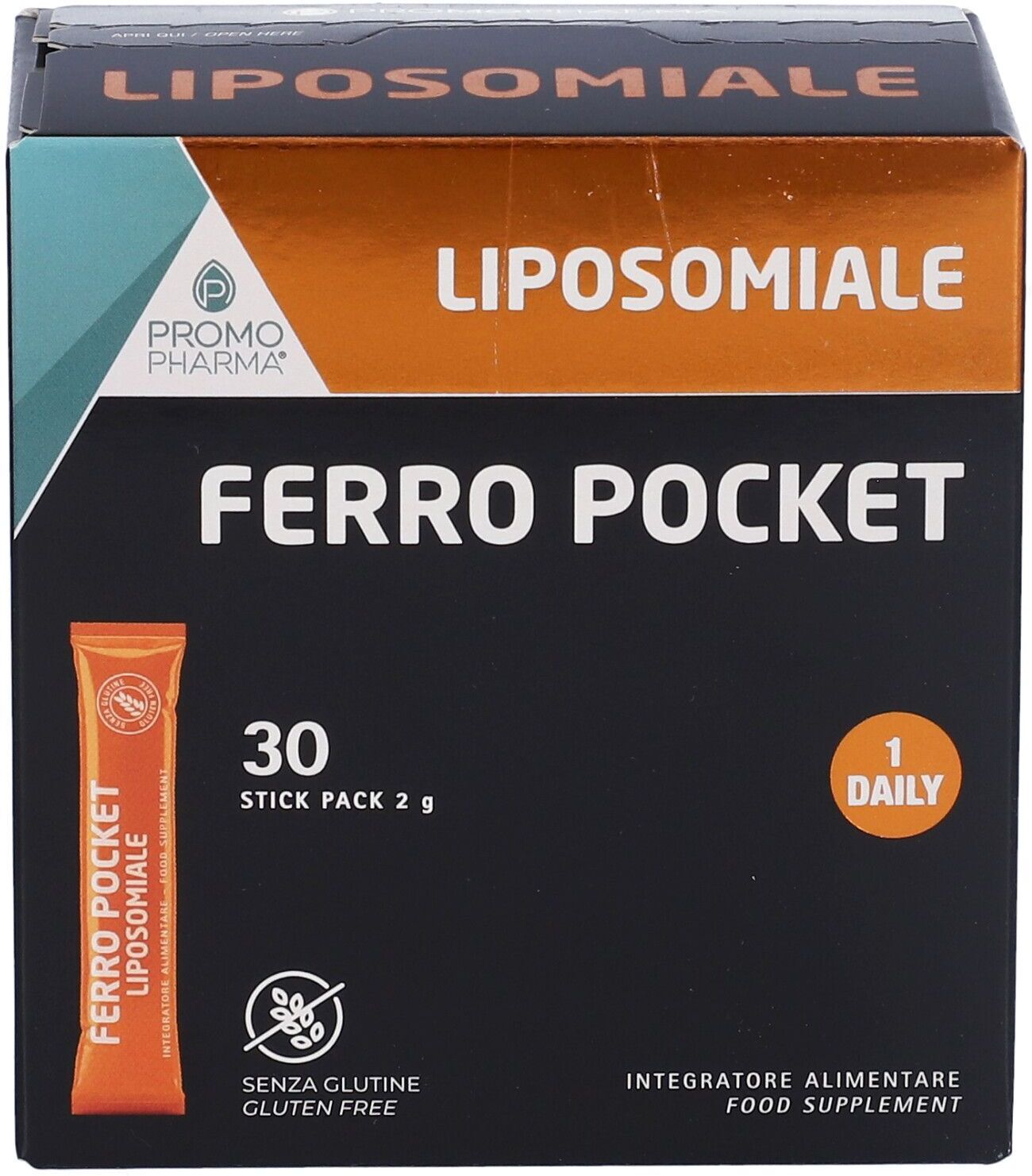 PROMOPHARMA SpA Ferro Pocket Liposomiale, 30 Stick