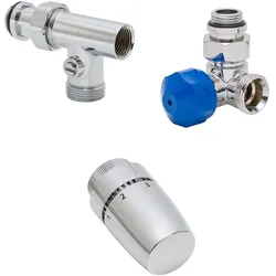 Schulte  Thermostat-Set  Eck  für  Mischbetrieb  Chromoptik  Vorlauf  links