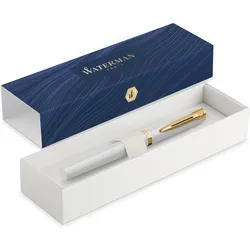 Waterman, Schreibstifte, Füllfederhalter IMPRESSION weisser Lack CT F Blau Geschenkbox (1x)