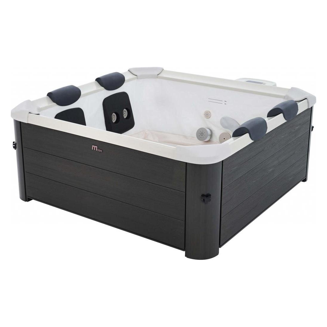 PureHaven aufblasbarer Whirlpool 160x160x65cm für 6 Personen 120 Massagedüsen LEDs Heizung App-Steue (6 Personen) (43780946)