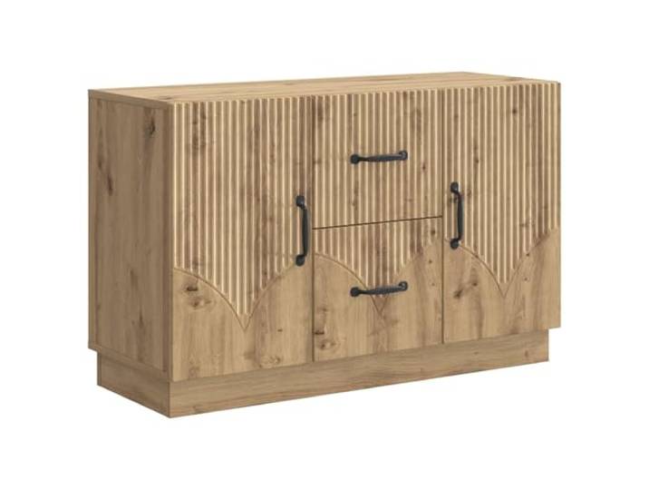 Sideboard Artisan-Eiche 89 x 34,5 x 57 cm Holzwerkstoff Fächer und Regale, Türen, Schiebemechanismus, Wohnbereich, Textilien, Geschirr, Sammlungen