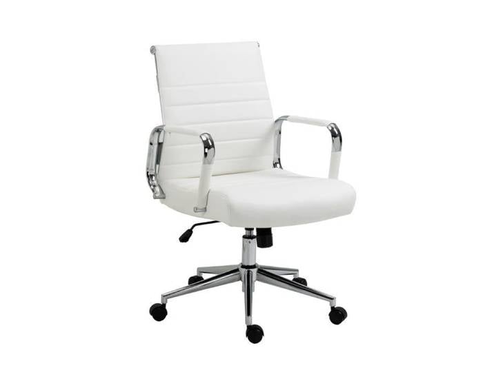 SVITA ELEGANCE COMFORT Chaise de bureau Chaise pivotante Fauteuil de direction en similicuir blanc