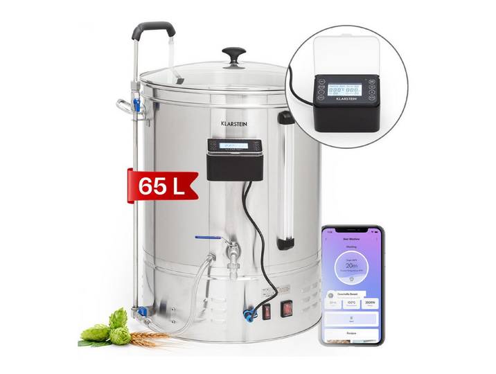 Klarstein Bierzapfanlage Brauheld Smart, Bierzapfanlage Zapfanlage 65 L 2500W Edelstahl LCD