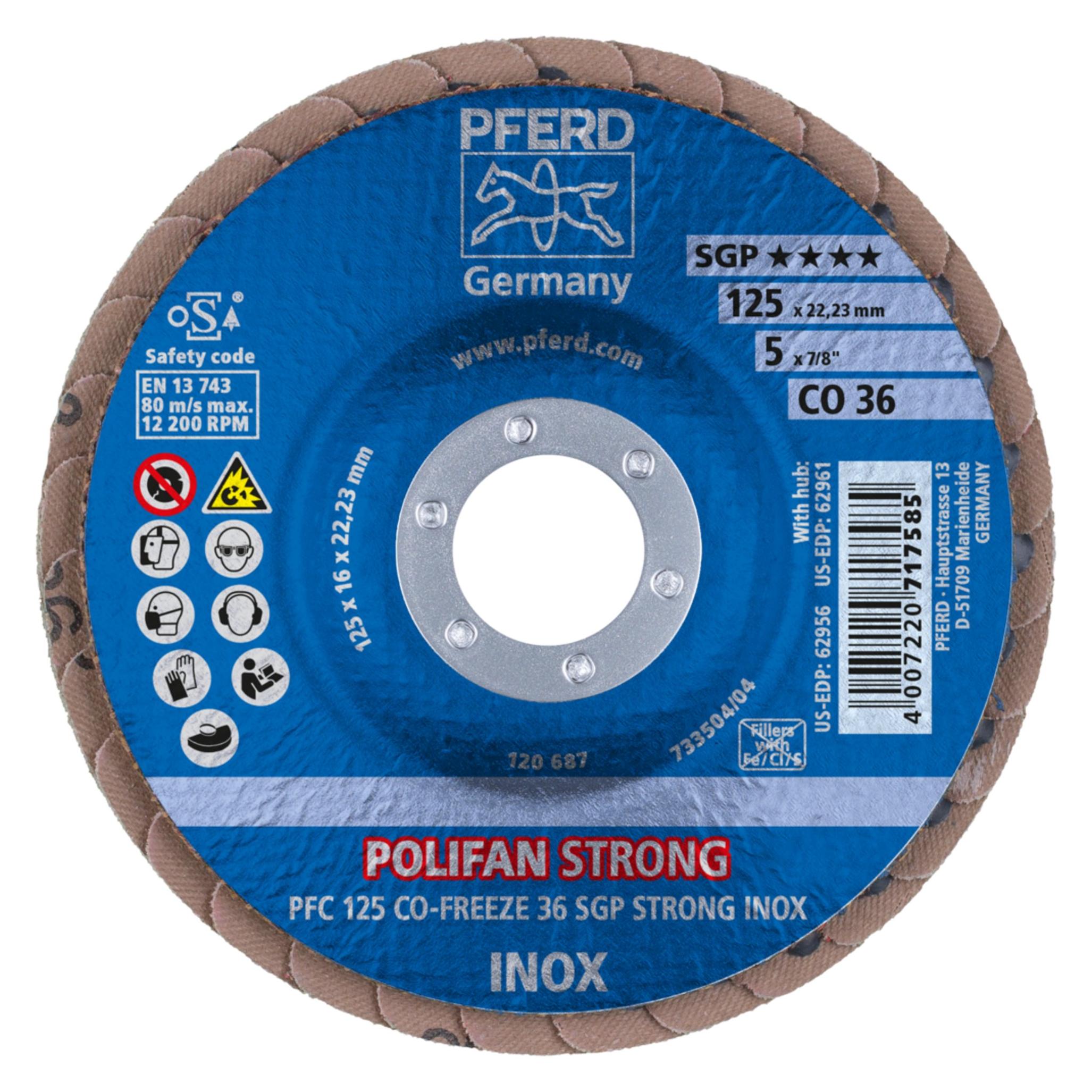 Pferd POLIFAN-Fächerscheibe PFC 125 CO 36 SGP-STRONG-FREEZE/22.23 VPE: 10 (67789025)