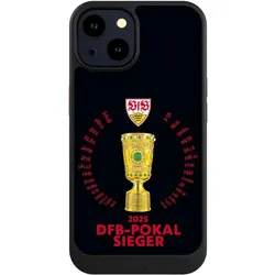Nivocase Hülle für Apple iPhone 14 Handyhülle NIVOcore Case Schwarz Offizielles Lizenzprodukt Pokal VfB (Apple iPhone 14), Smartphone Hülle, Schwarz