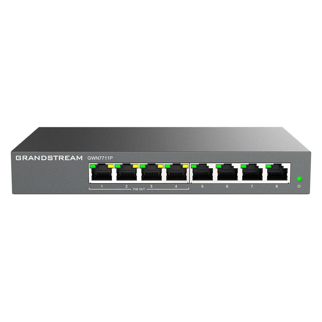 Grandstream GWN7711P Layer 2 Lite managed switch, 8 portů, 4x PoE/PoE+ (8 Ports) (GWN7711P)
