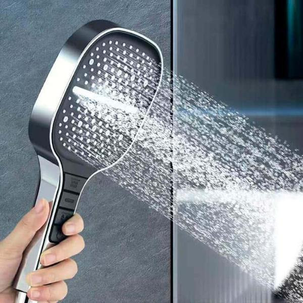 VIGOEXPRESS Megashower 3-in-1 waterbesparende regendouche met drukverhoging en handdouche, zilverkleurig