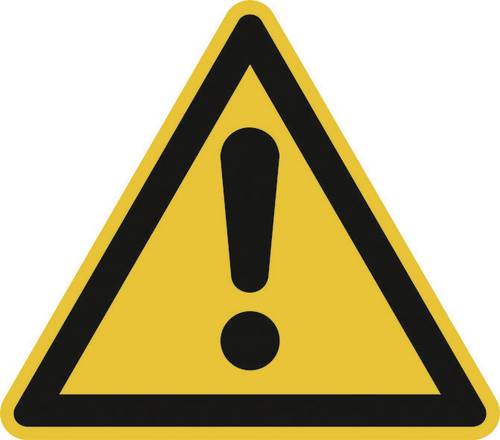 Warnschild Allgemeines Warnzeichen Folie selbstklebend 50 mm ISO 7010 10 St.