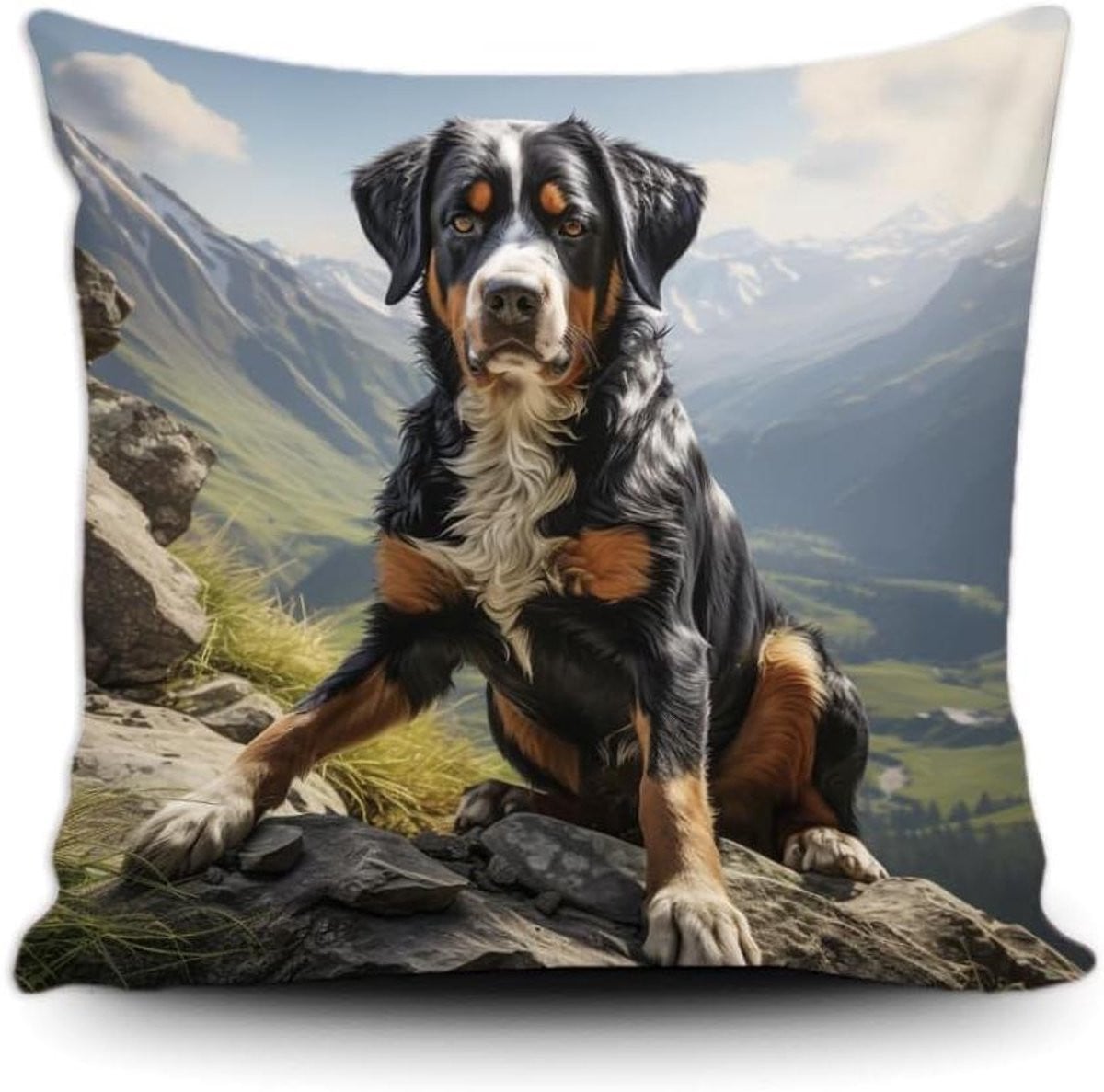Dubbelzijdig bedrukte hond sierkussenhoes Entlebucher Berenhond - 40 x 40 cm
