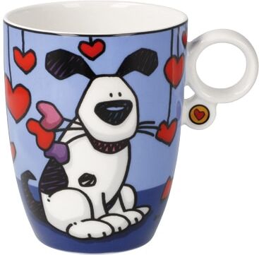 Tasse GOEBEL "Ed Heck - Love Dog", bunt, B:9cm H:11cm, Fine China-Porzellan, Trinkgefässe, Tasse, Füllmenge 0,4l bunt 11cm