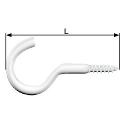dörner + helmer 4811504 Schraubhaken verzinkt weiß 65 mm 40 St.