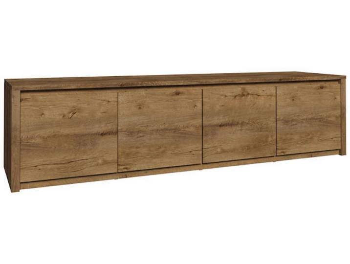 Feldmann-Wohnen Lowboard Montana (mit Türen, Grifflos, 1 St., moderne Optik, mit Türen), 170x43x47cm Eiche Lefkas Grifflos