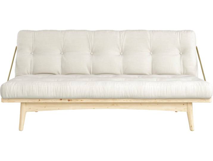 Schlafsofa, Baumwollmix, Beige, 190×130 cm, Klappbar, Modern, Karup