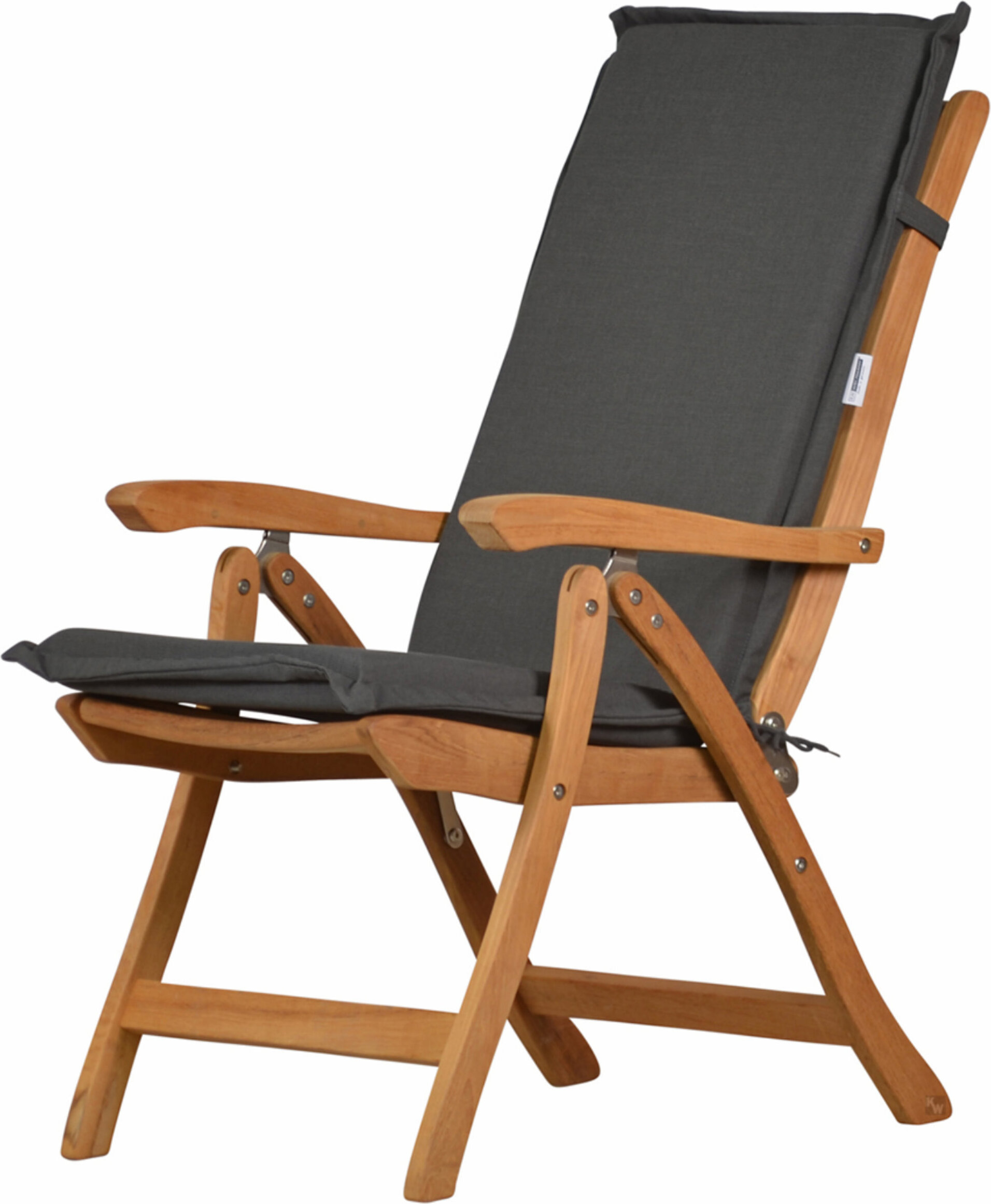 Gartenstuhl Set aus hochwertigem Teak Hochlehner und Polsterauflage anthrazit Premium-Set mit Auflage aus Polyacryl