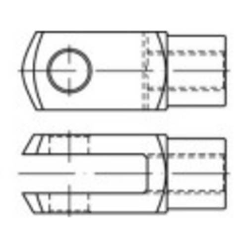 TOOLCRAFT Gabelgelenke 32mm Stahl verzinkt 147218 10 St. (Ø x L) 8mm x 32mm