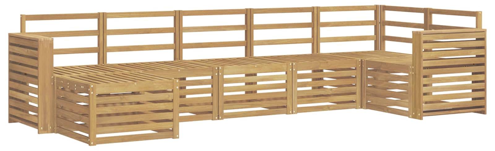 Gartenmöbel-Set, 7-teilig, weiß