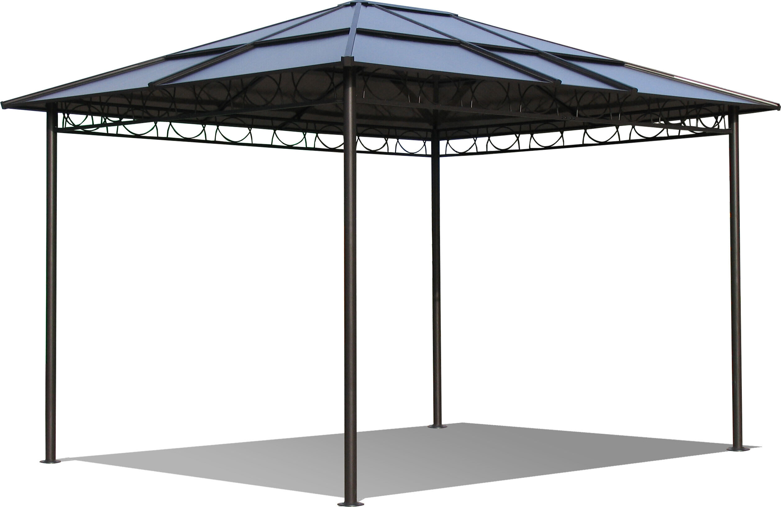 Metall Garten Hardtop Pavillon 3x3,6m Doppelstegplatten Polycarbonat Dach wasserdicht