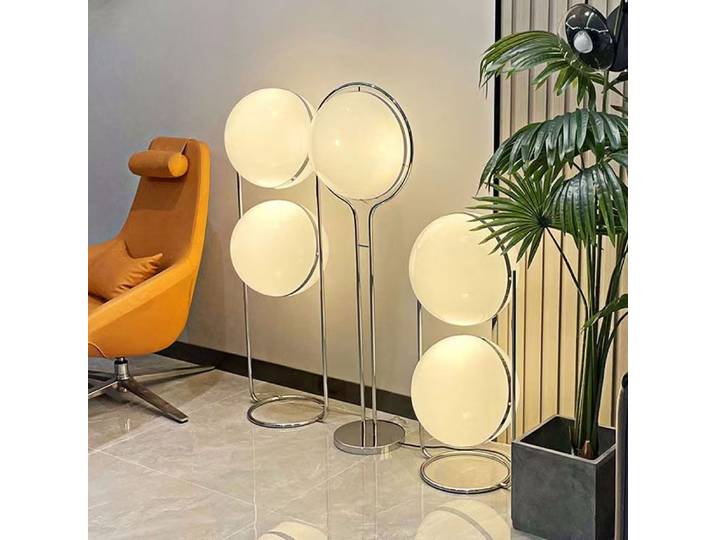 Lampe de sol sphérique de style nordique, éclairage intérieur pour salon, chambre à coucher, salle à manger, lampe de chevet décorative
