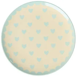 RICE Melamin Kuchenteller Favorite Hearts, Mint - Ø 16 cm