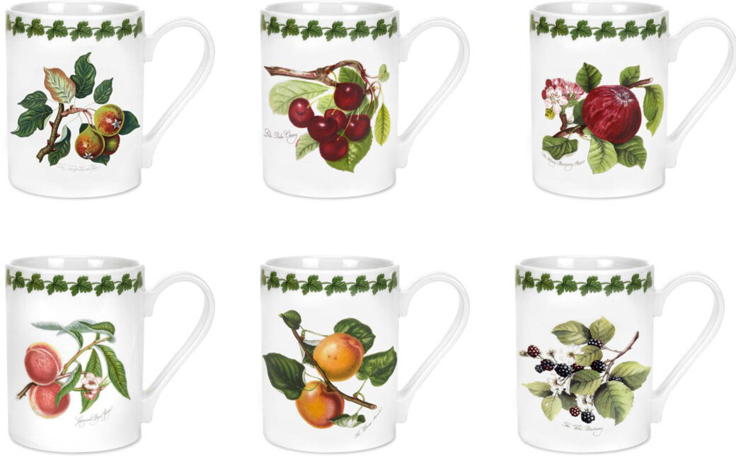Portmeirion Pomona 6 Piece Coffee Mugs Set White 280ml