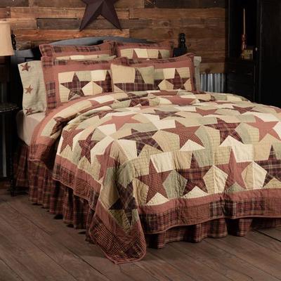 Vhc Brands Abilene Star Patchwork Quilt Multi Warm, Super King, Multi Warm