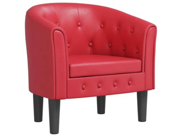 Heofavd Clubsessel Rot Kunstleder Polstersessel 70x56x68 cm Sessel
