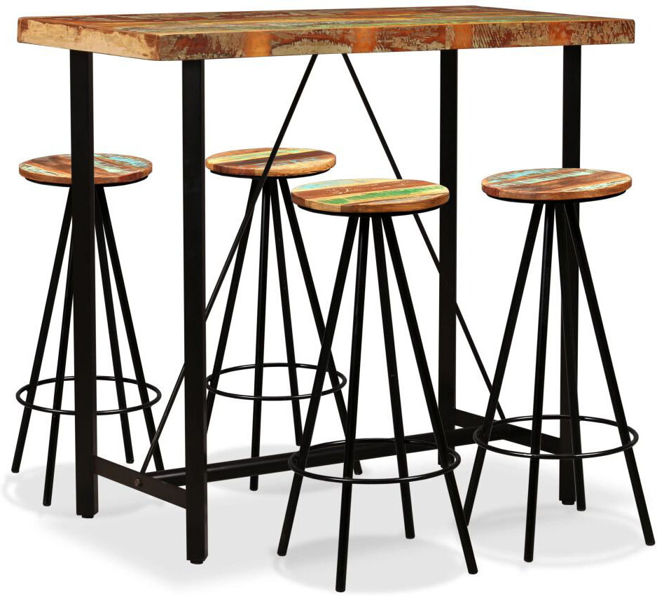 Rio Adrian 4 -Person Solid Wood Dining Set Brown/Black 4