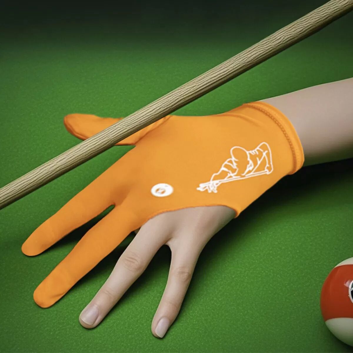INF Billardhandschuh – Lycra 3-Finger Offenes Design, Anti-Rutsch, Atmungsaktiv für Pool & Snooker (Schwarz, Einzelstück)