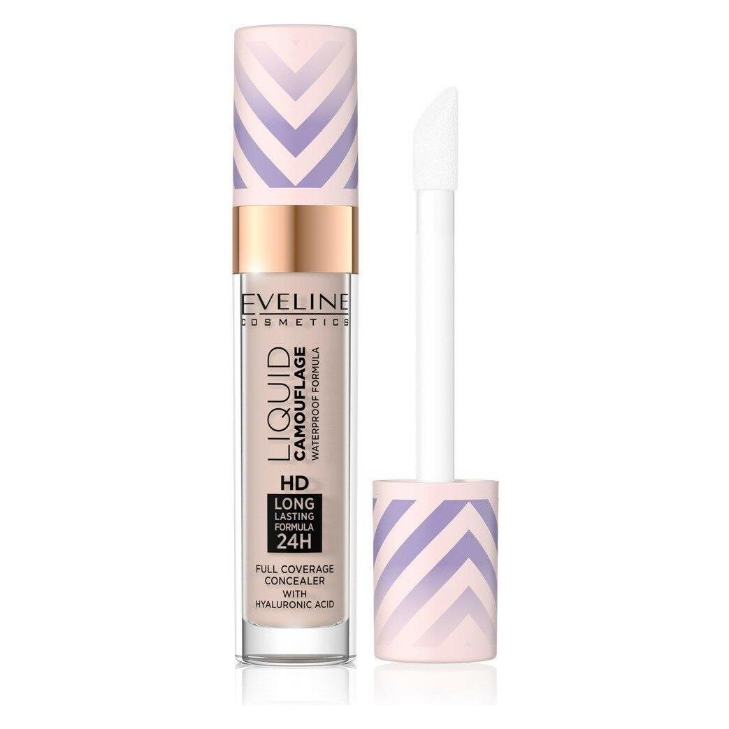 Eveline Liquid Camouflage Hd Waterproof Concealer With Hyaluronic Acid 03 Soft Natural 7.5Ml (Soft Natural) (5903416038160)
