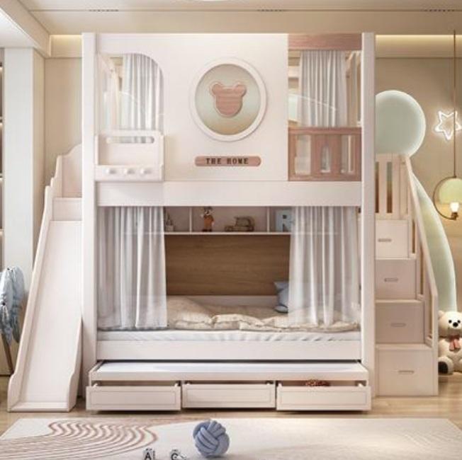 Etagenbett Hochbett Stockbett Kinderbett Jugendbett Holz weiß Doppelstockbett