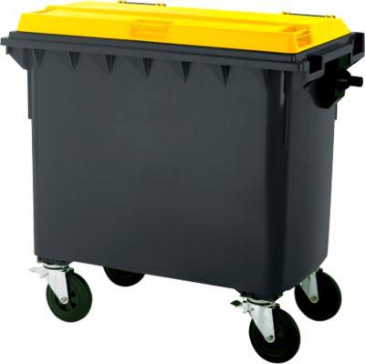 Müllcontainer MGB 660 FD, Kunststoff, 660 l, schwarzgelb