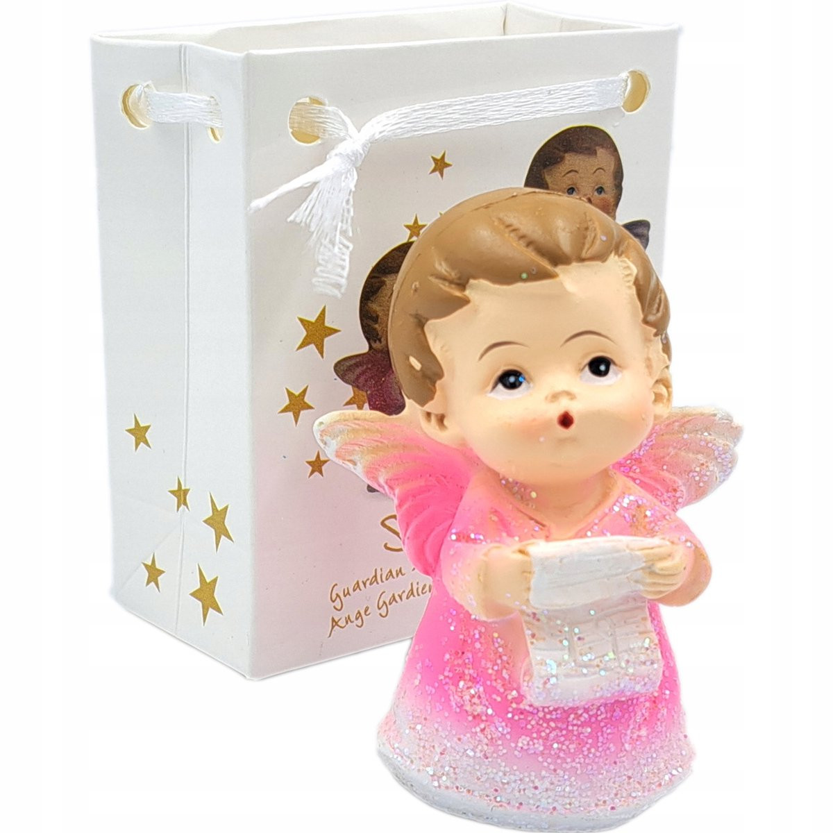 Roze Engeltje Decoratieve Figuur in Cadeautasje
