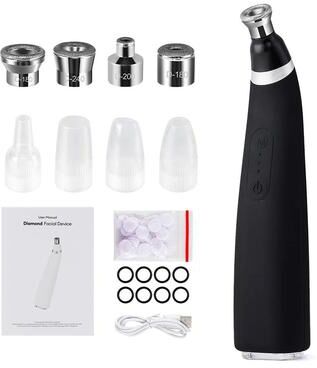Inspire Curations Professional Diamond Microdermabrasion Machine For Home Use Deep Exfoliation & Facial Skin Renewal black